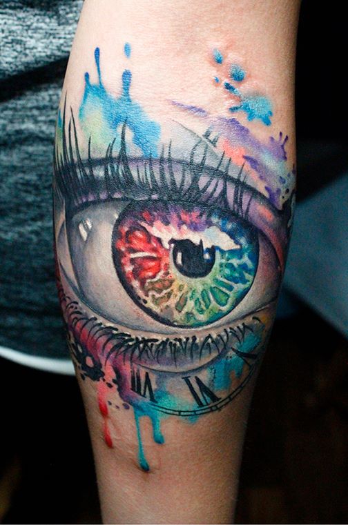 Watercolor Eye Tattoo by Sean Ambrose